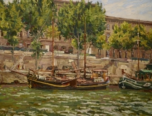August In Paris - oil, canvas