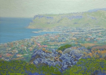 View Of The Bay and Town Of Sissy. Crete - oil, canvas on cardboard