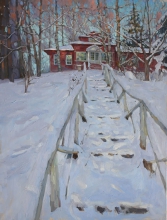 Snow Is Melting Away - oil, canvas