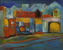 Town - oil, canvas