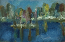 Spring On Divo lake - oil, canvas