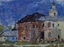 Monastery Of Boris And Gleb. Torzhok - oil, canvas on cardboard