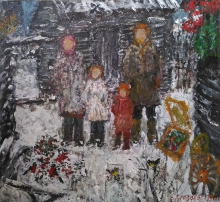 Winter Guests - oil, canvas
