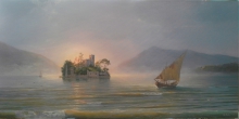 Italy. Castle On An Island - oil, canvas