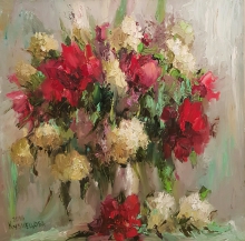 Floral Impromptu - oil, canvas