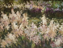 Lilac Bushes - oil, canvas