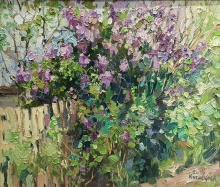 Bush Of Lilac - oil, canvas