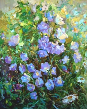 Bellflowers - oil, canvas