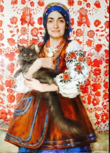 Girl In The Costume Of Chernovets Region - oil, canvas