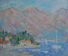 Pink Mountains - oil, canvas