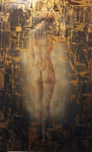 Golden Illusion - mixed media, canvas