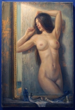 Old Mirror - oil, canvas